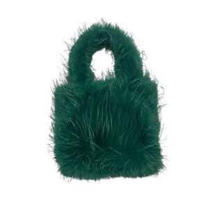 Faux Fur Green Handbag